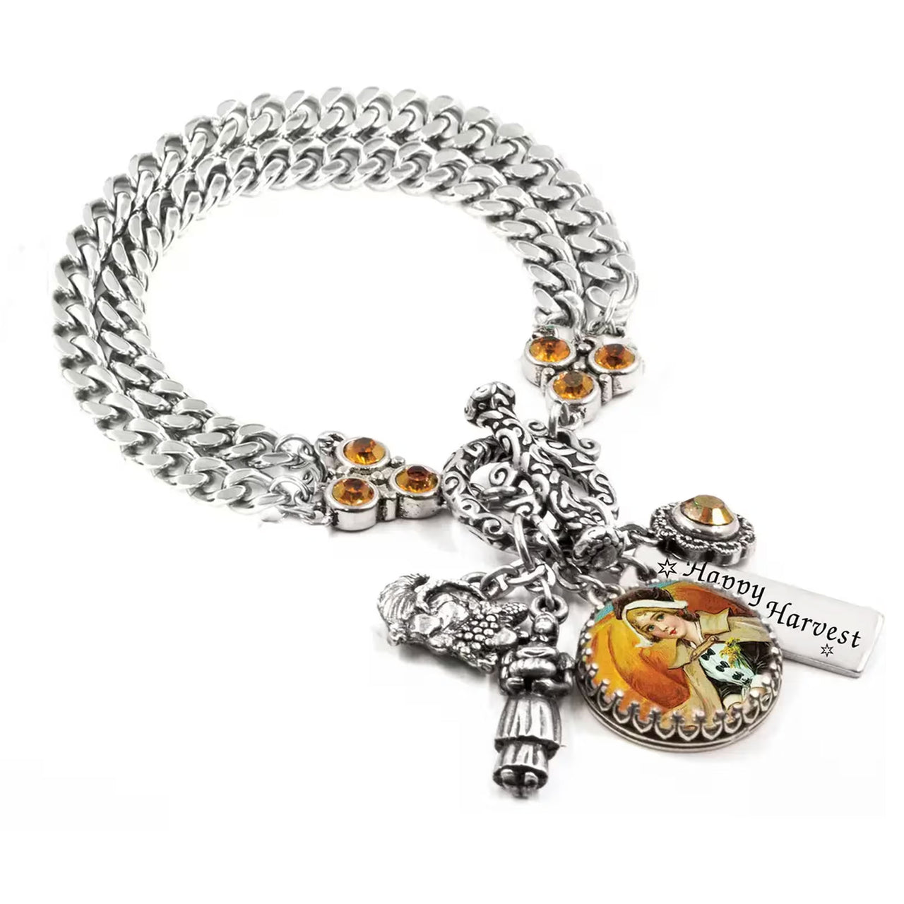 Pilgrim Thanksgiving Charm Bracelet