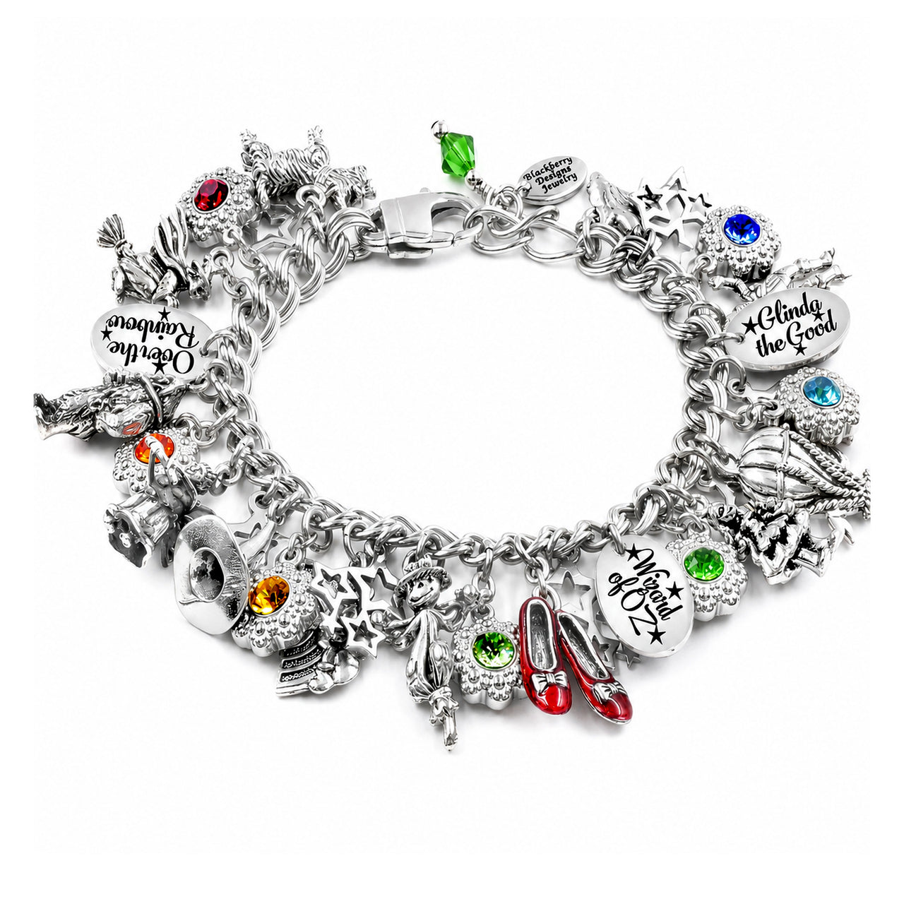 Wizard of Oz Charm Bracelet with Rainbow Crystals