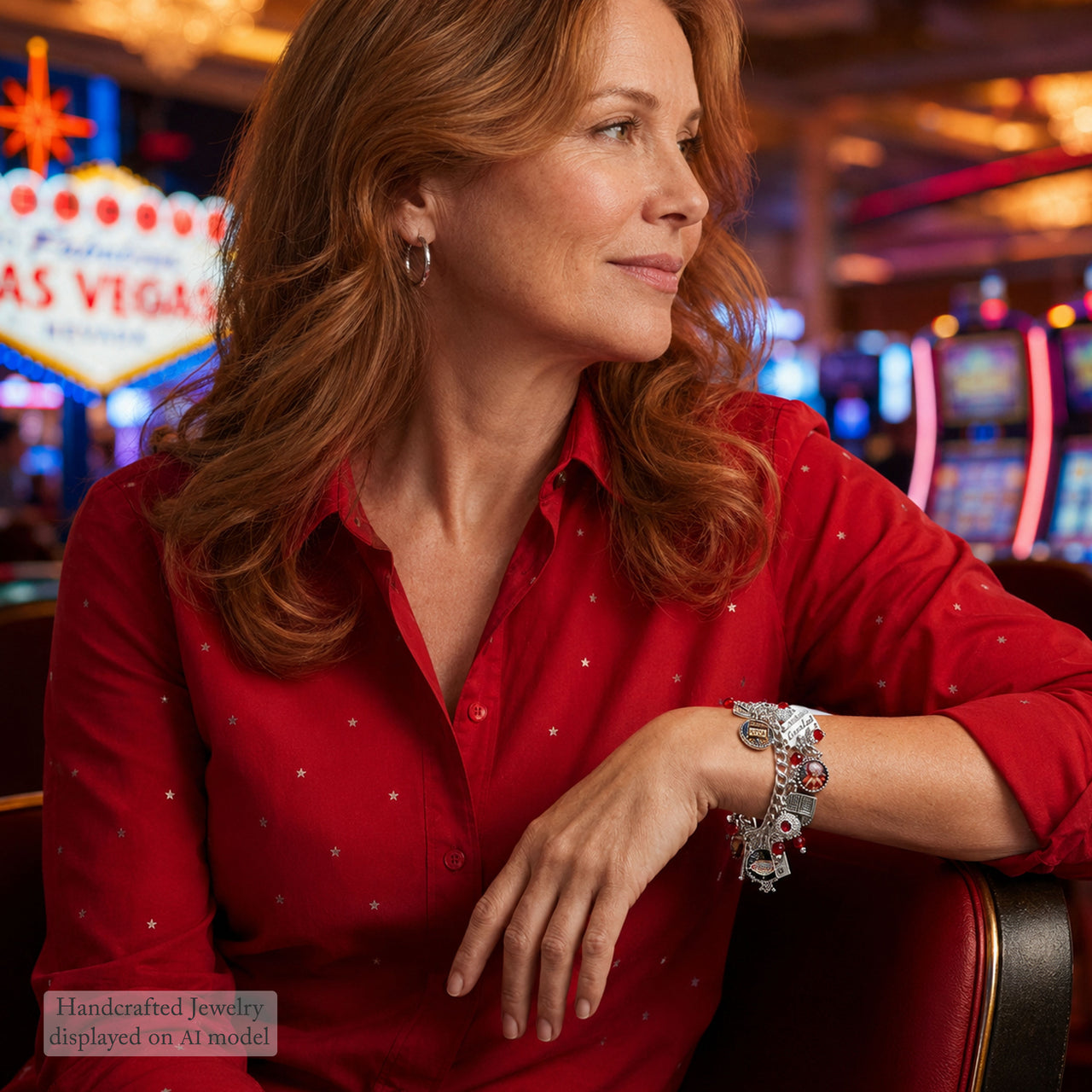 Las Vegas Charm Bracelet, Casino Lover Gift