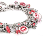 kiss bracelet, lips bracelet, love jewelry
