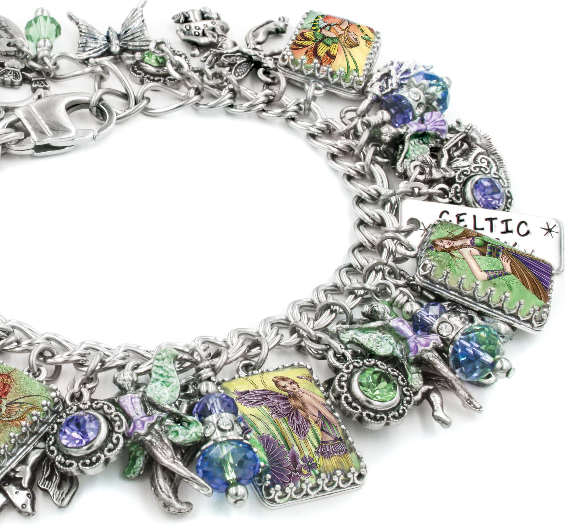 irish jewelry, fairy bracelet, charm bracelet
