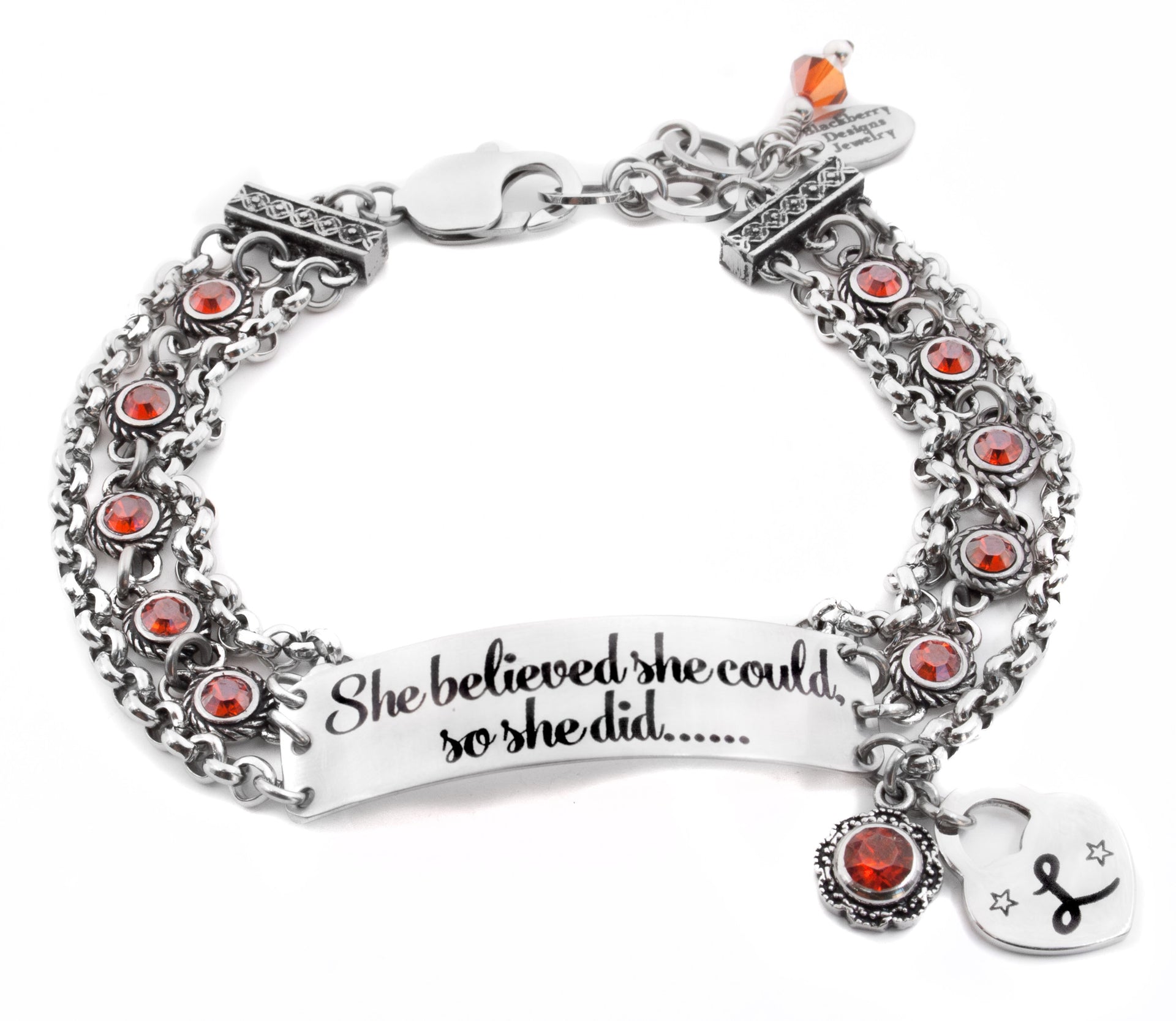 id quote bracelet, birthstone bracelet, swarovski crystal bracelet