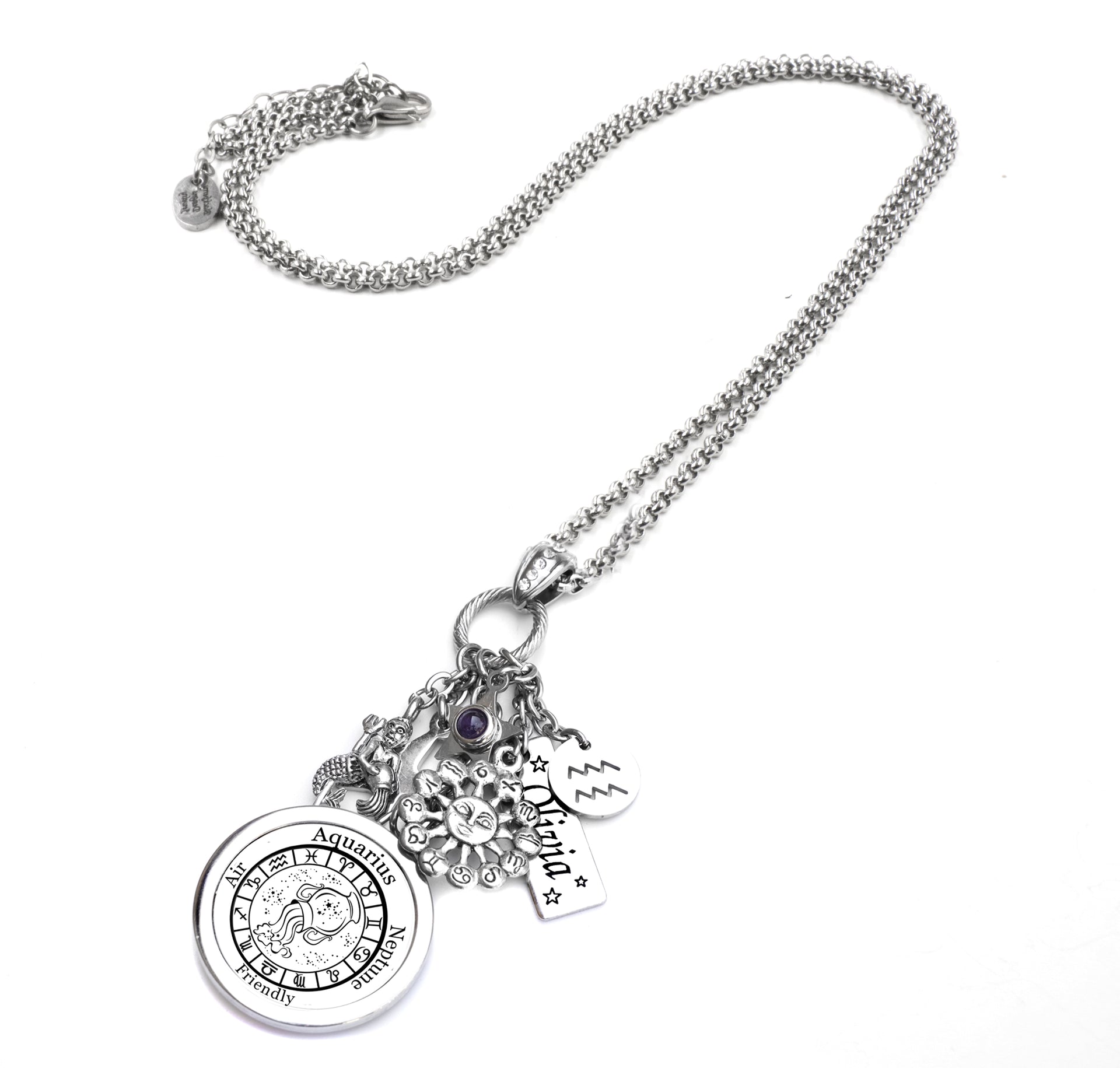 Aquarius horoscope necklace