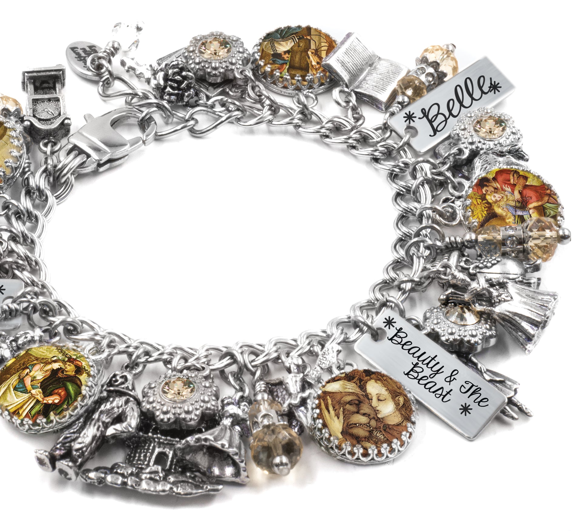 beauty and beast jewelry charm bracelet