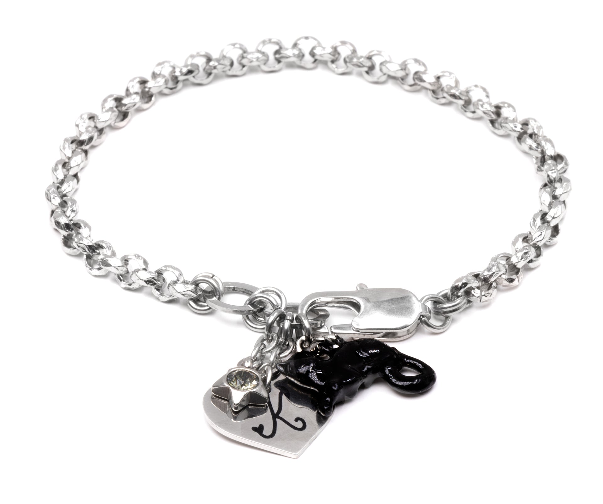 personalized black cat bracelet