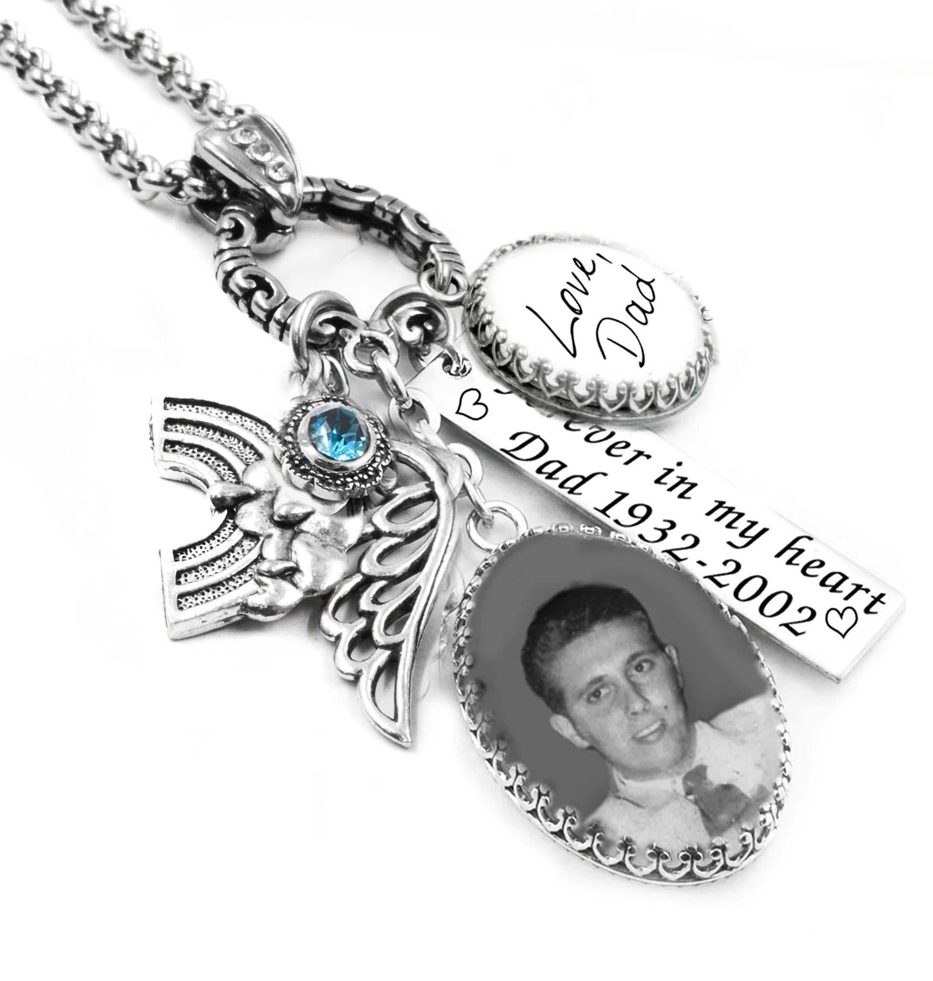 personalized memorial photo necklace