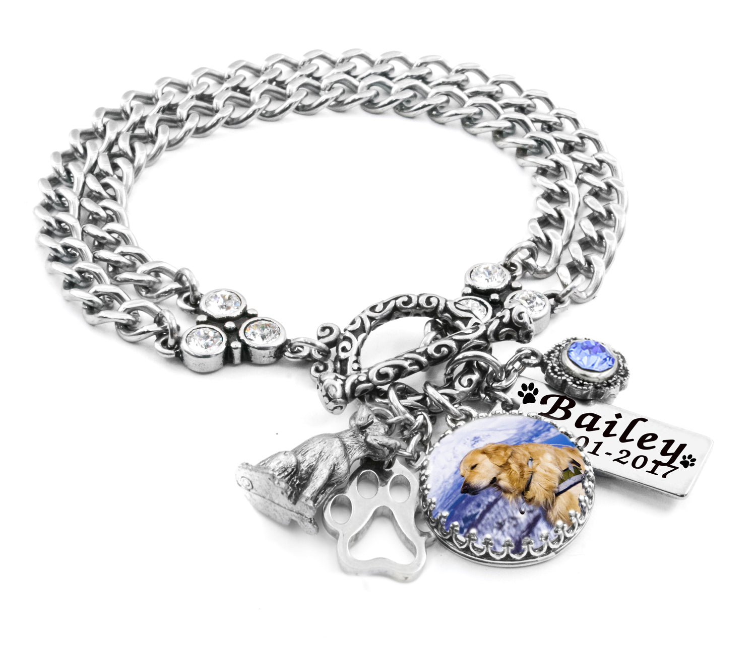 dog memorial charm bracelet