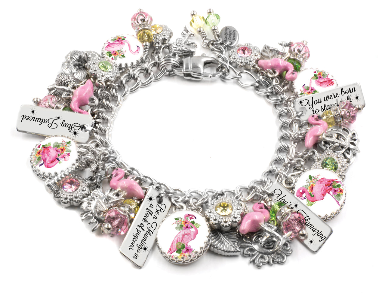 flamingo charm bracelet