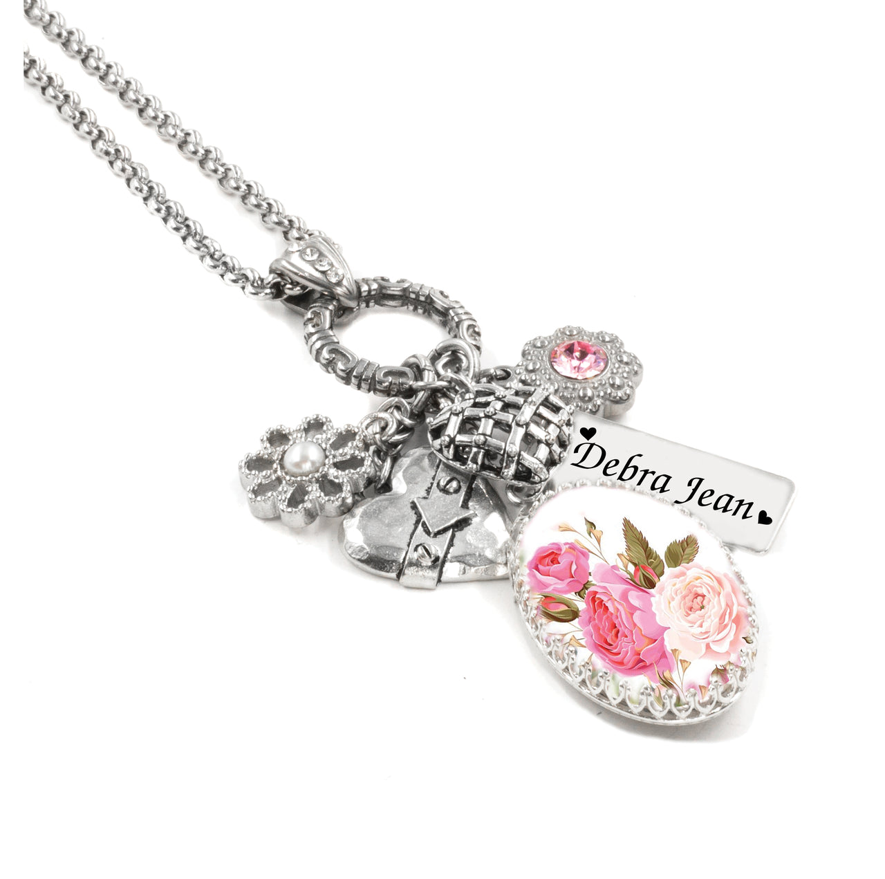 june rose flower necklace