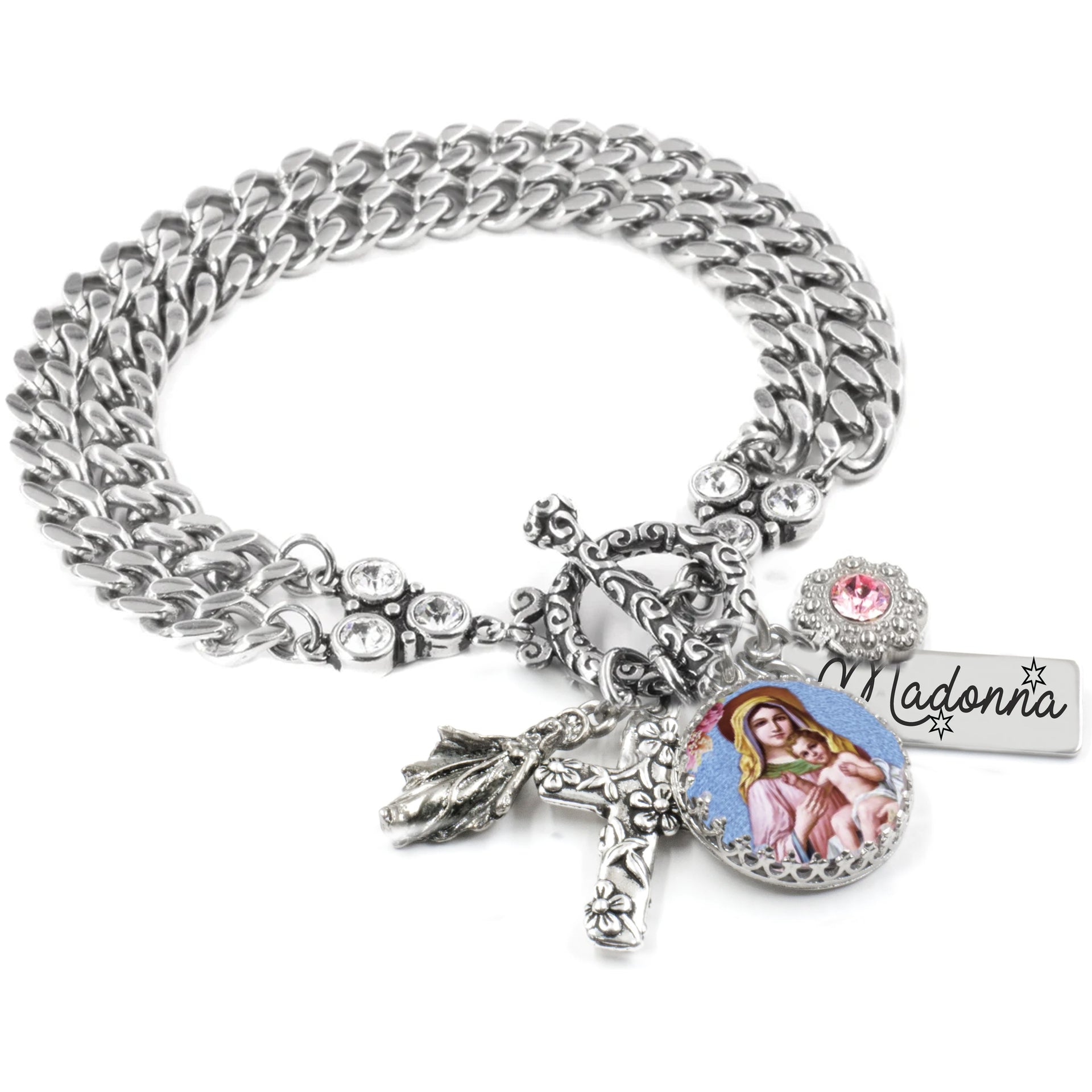 madonna charm bracelet religious jewelry