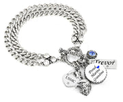 silver us military branch charm bracelet