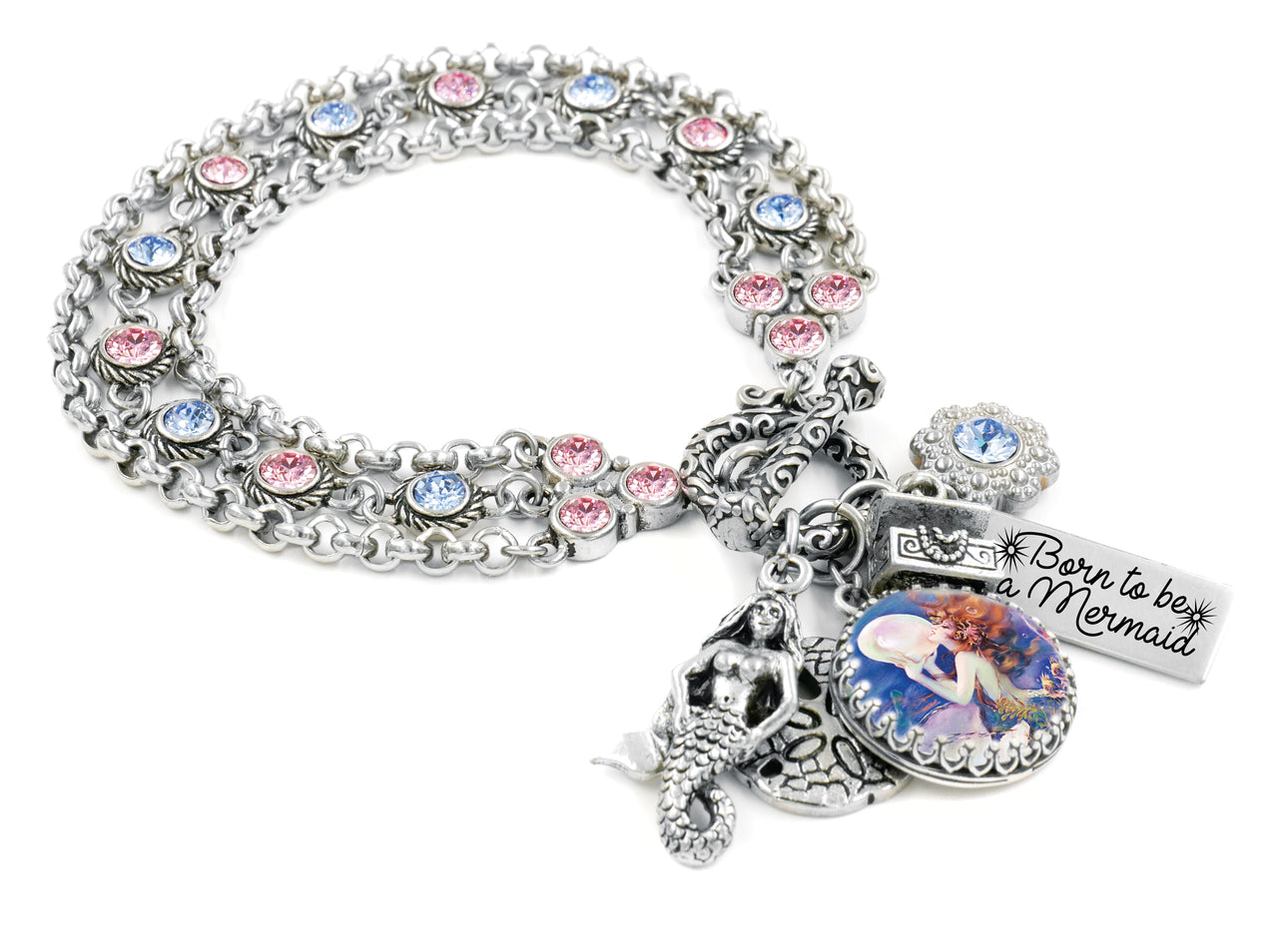 Crystal Mermaid Charm Bracelet