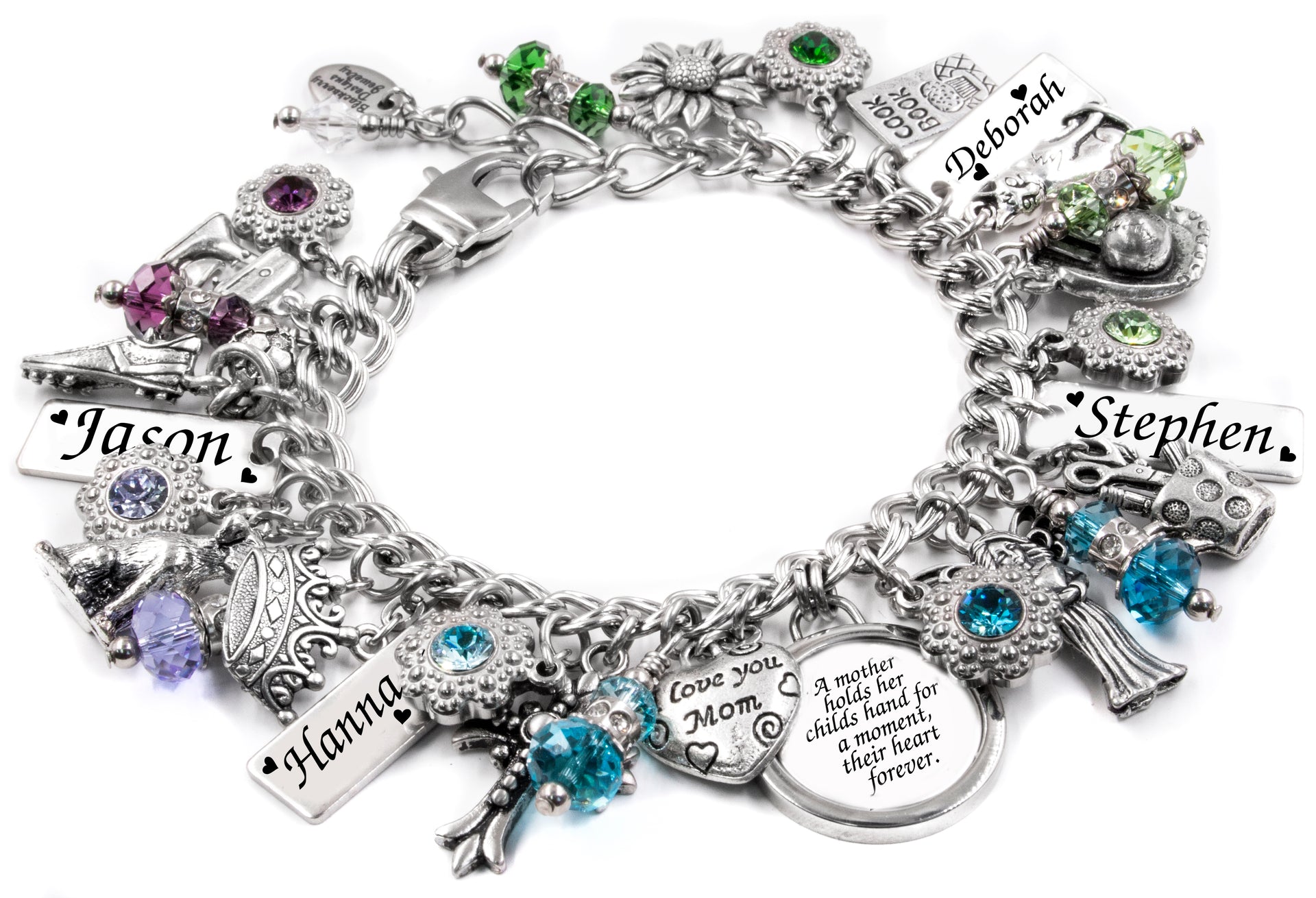 mothers personlized charm bracelet