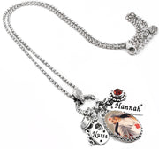 wide view of personalized nurse charm necklace