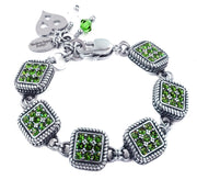 chunky peridot crystal bracelet for august birthday gift