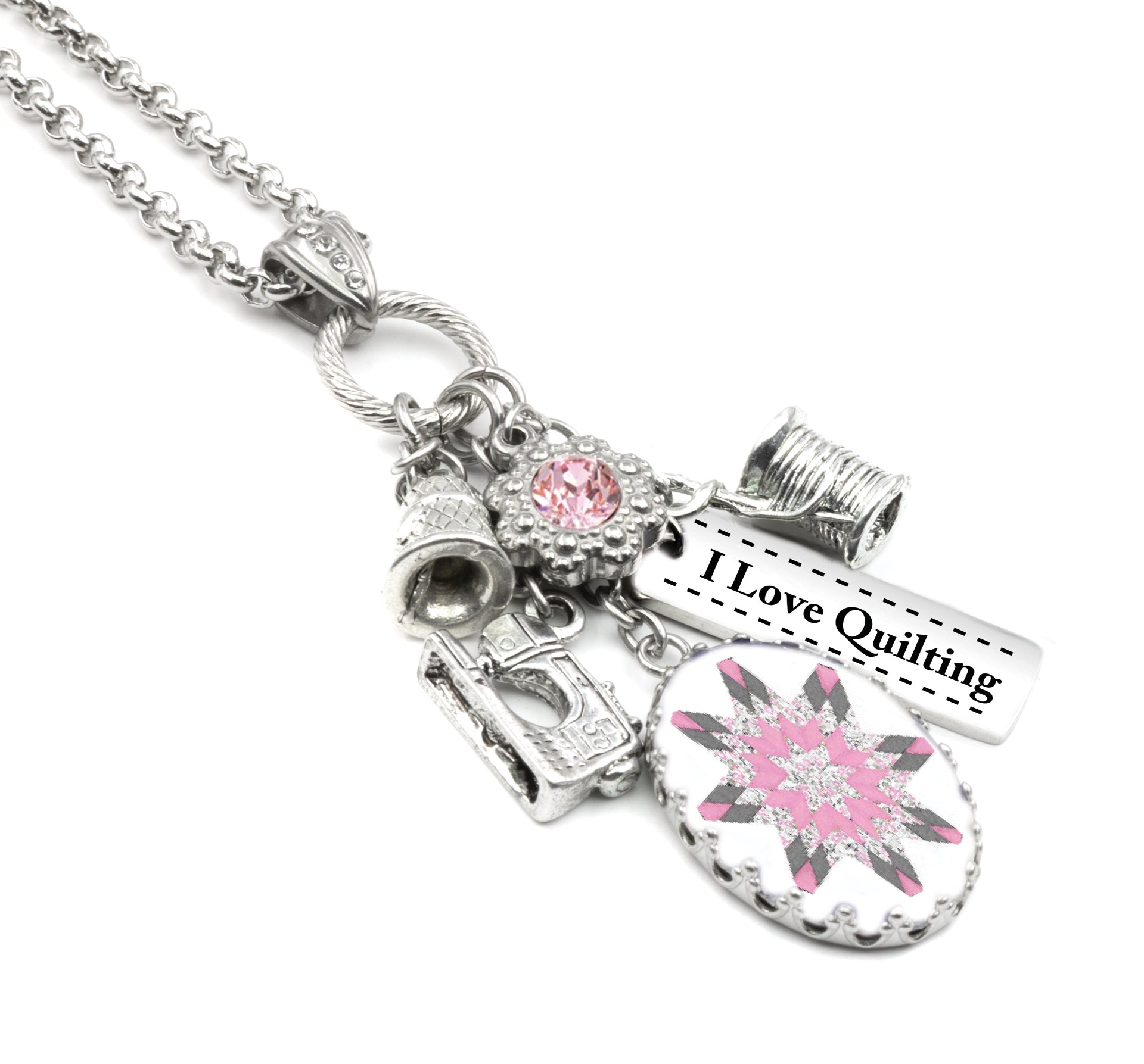 quilter charm necklace gift