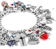 patriotic bracelet, red white blue hearts, fourth of july