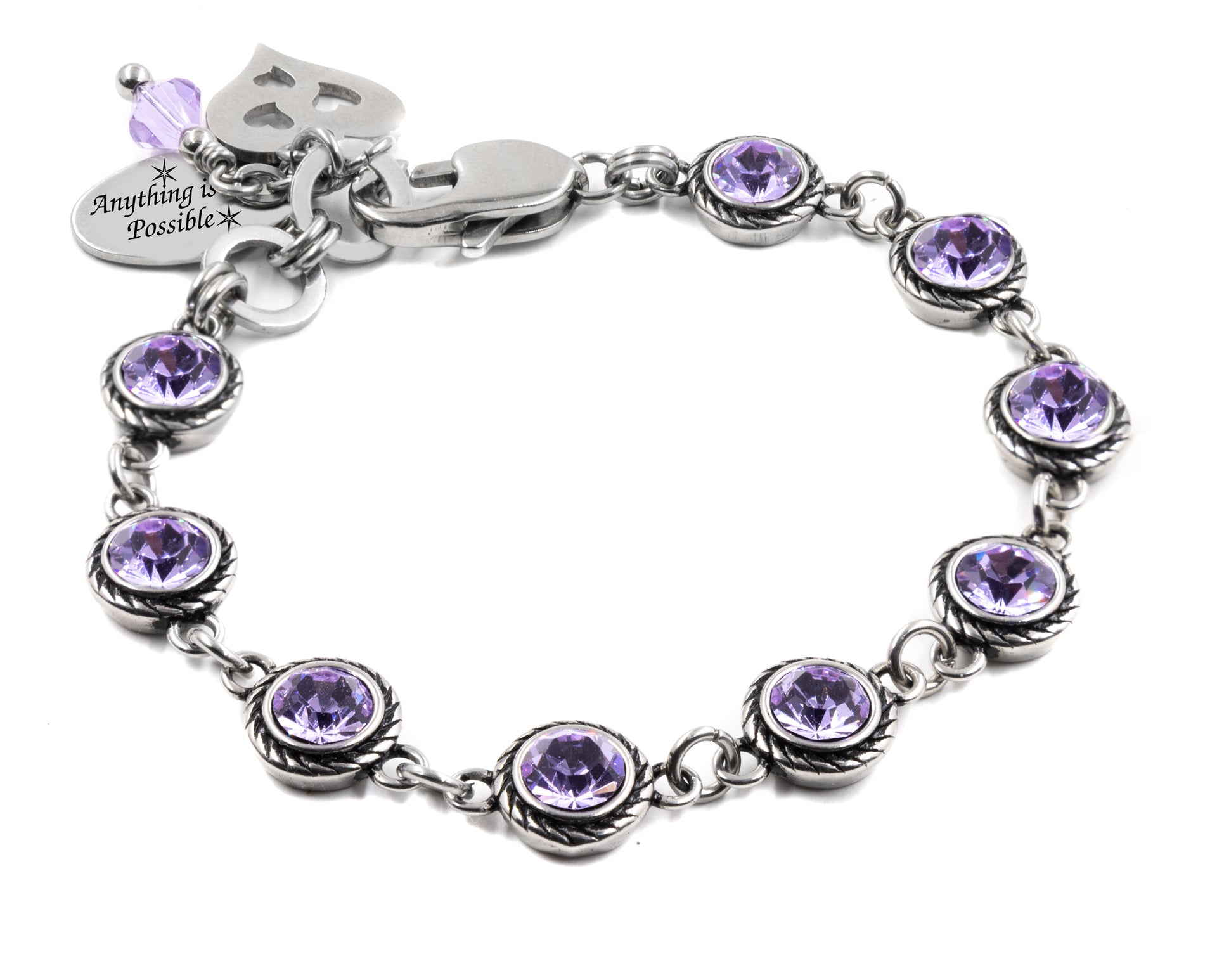Lavender crystal bracelet