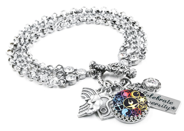Chalice Unitarian World Religion Charm Bracelet