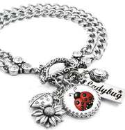 closeup of ladybug bracelet
