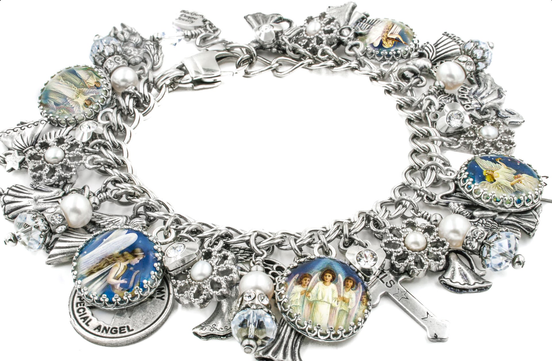 angels charm bracelet handmade