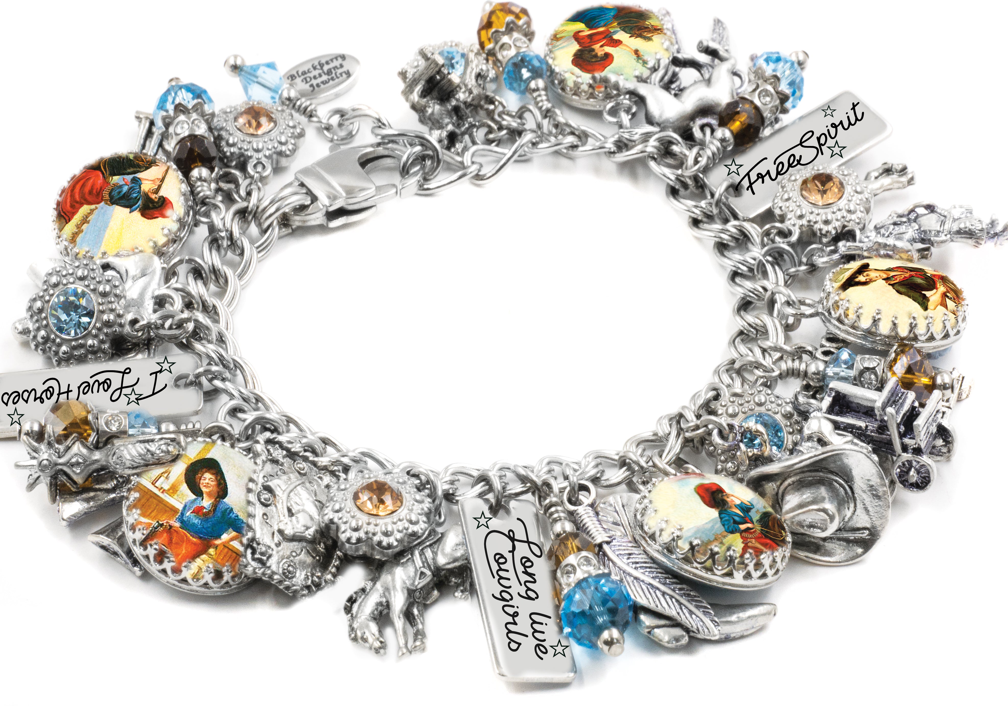 Cowgirl Western + Stainless Steel + Charm Bracelets