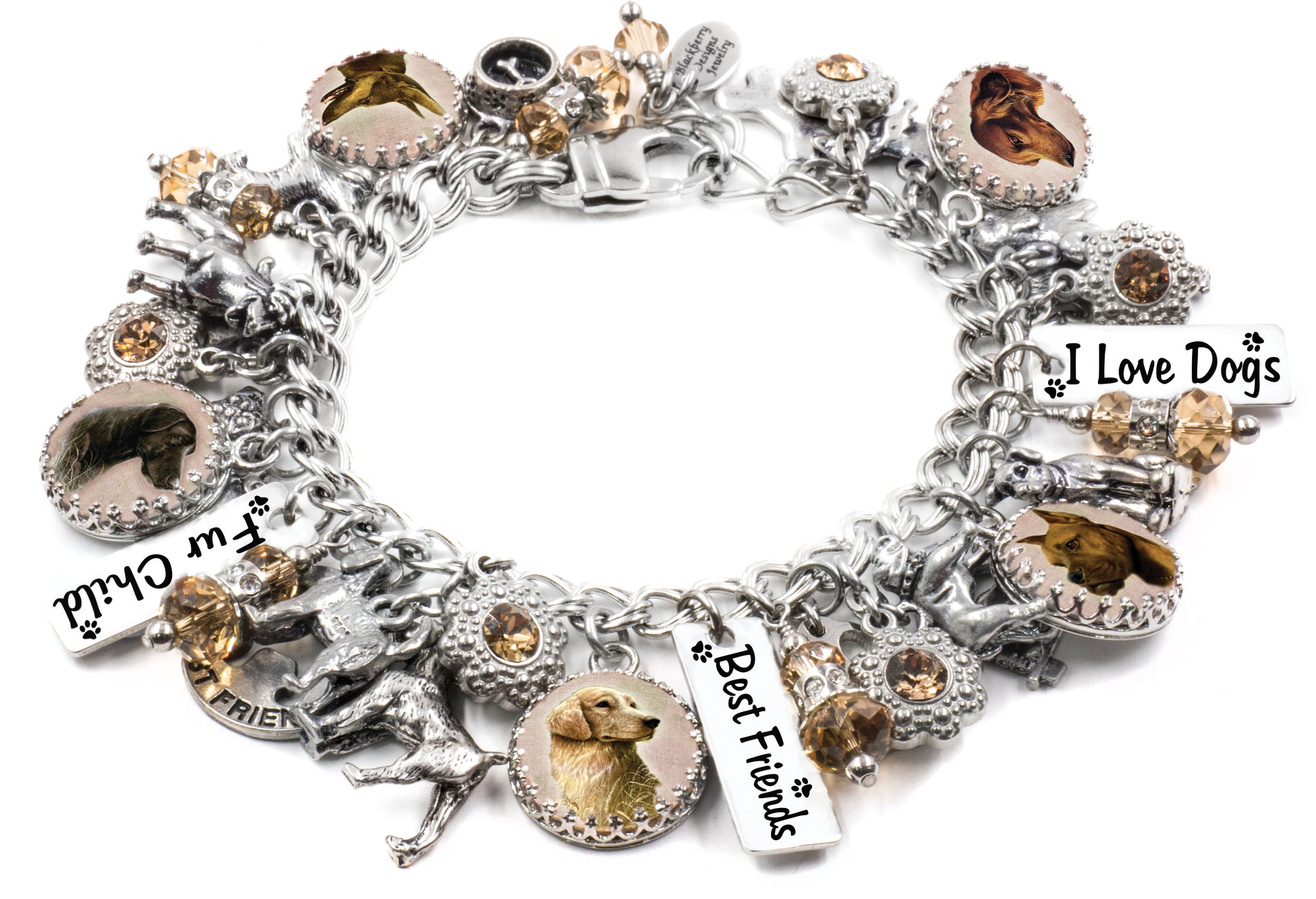 engraved bracelet with dog names