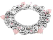 Valentines charm bracelet in pink