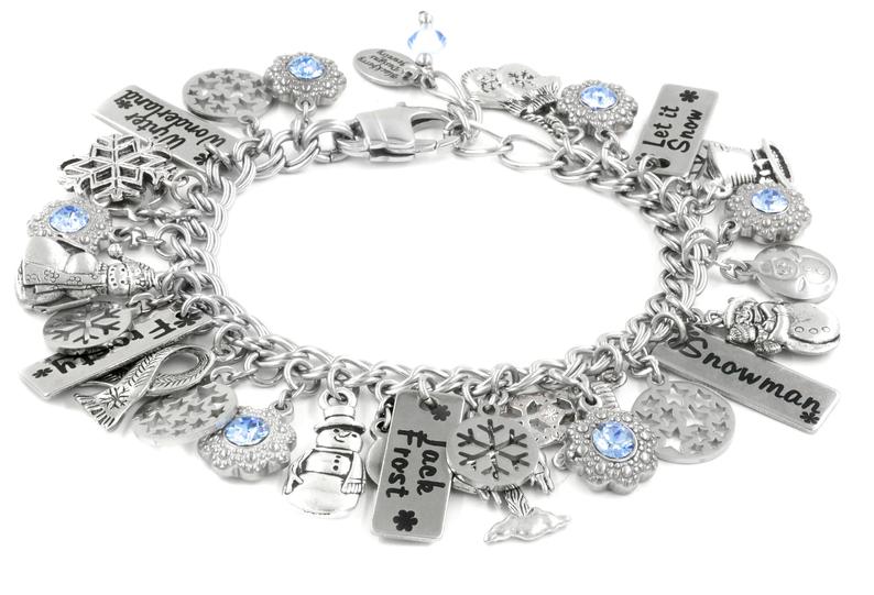 snowman snowflakes charm bracelet