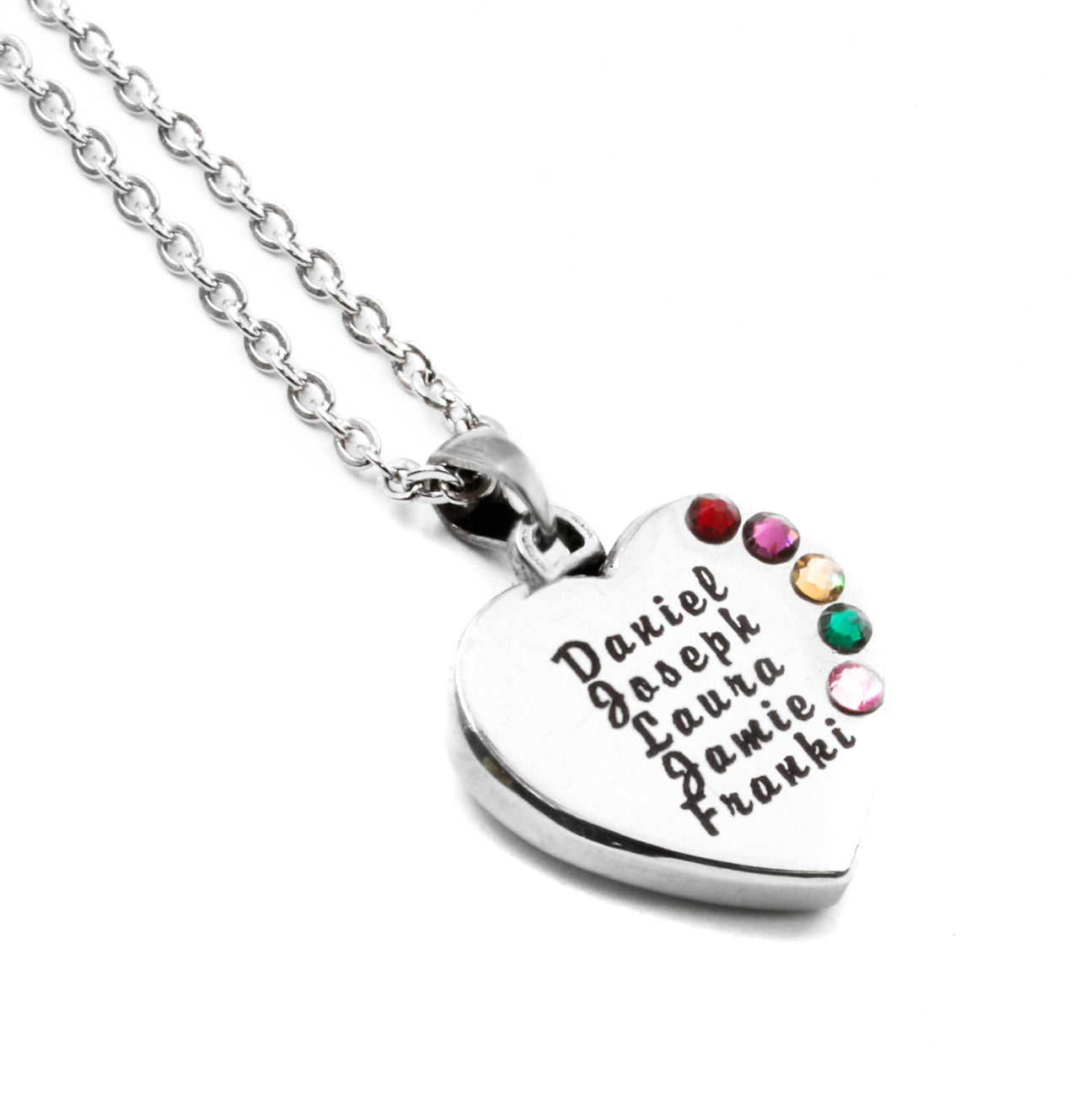 kids birthstone necklace with heart