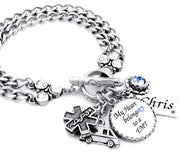EMT jewelry birthstone bracelet