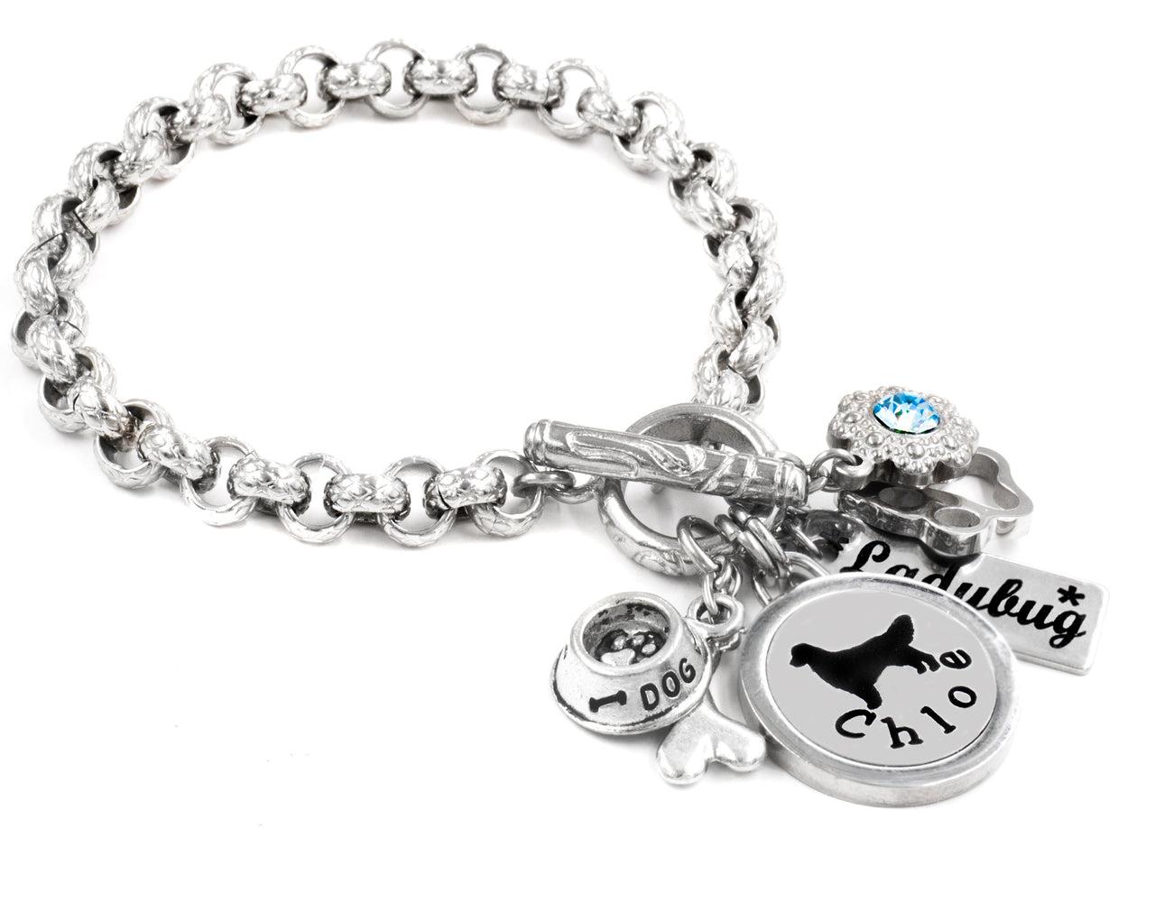 Personalized Crystal Dog Breed Bracelet