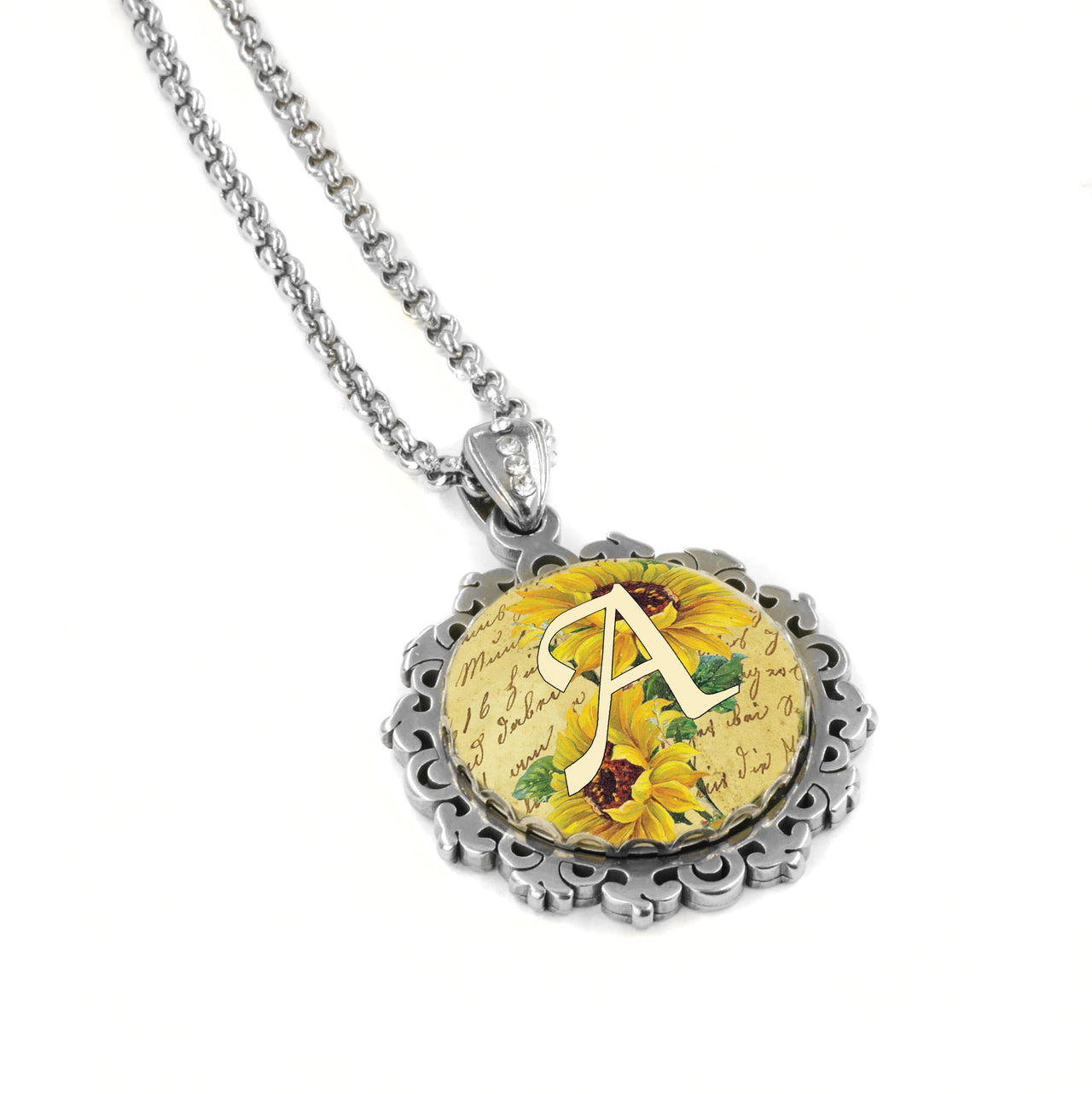 Sunflower Monogram Necklace