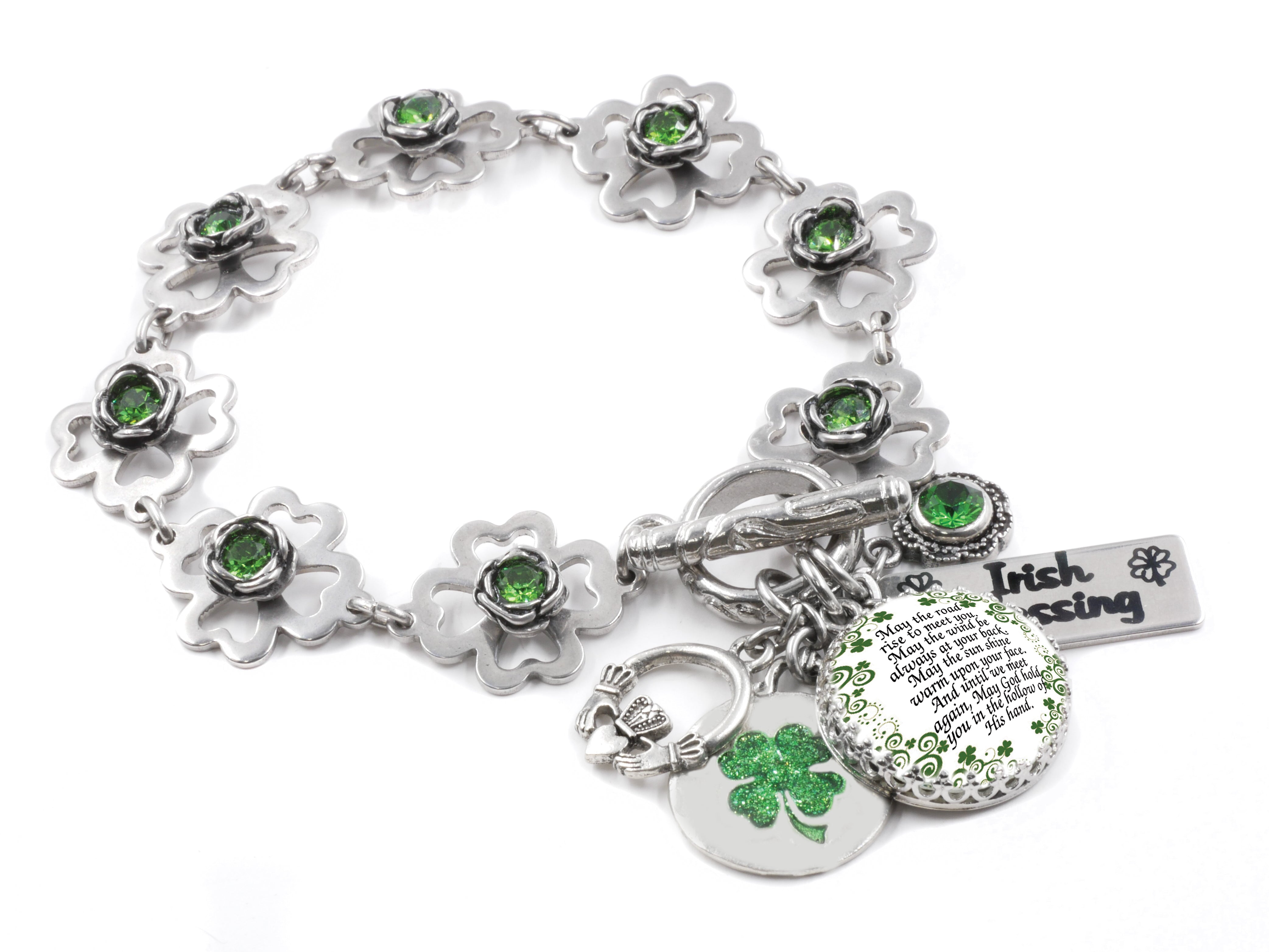 St Patricks Day earrings with shamrock charm – One Glance~Jewelry