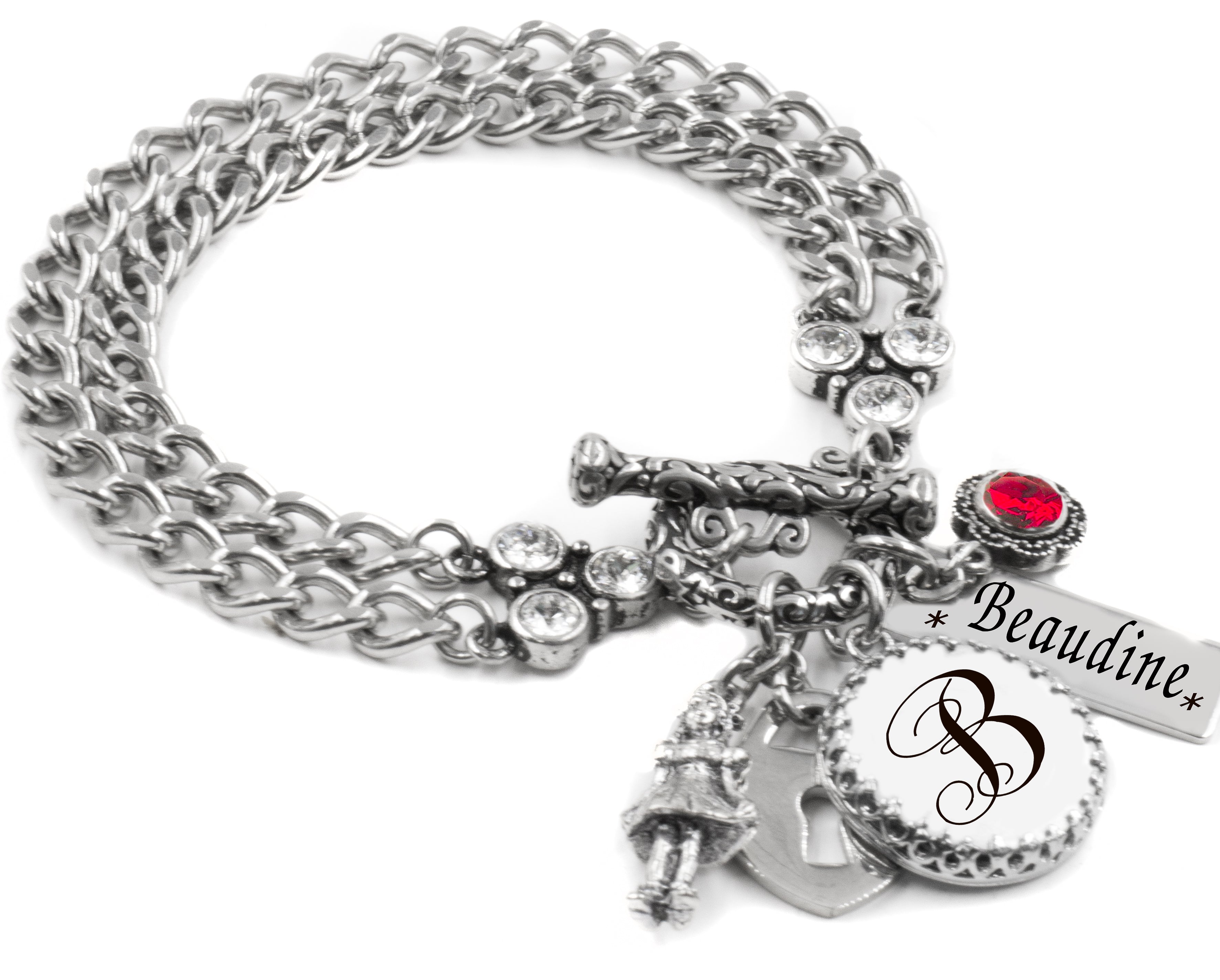 Personalized Monogram Charm Bracelet in Sterling Silver