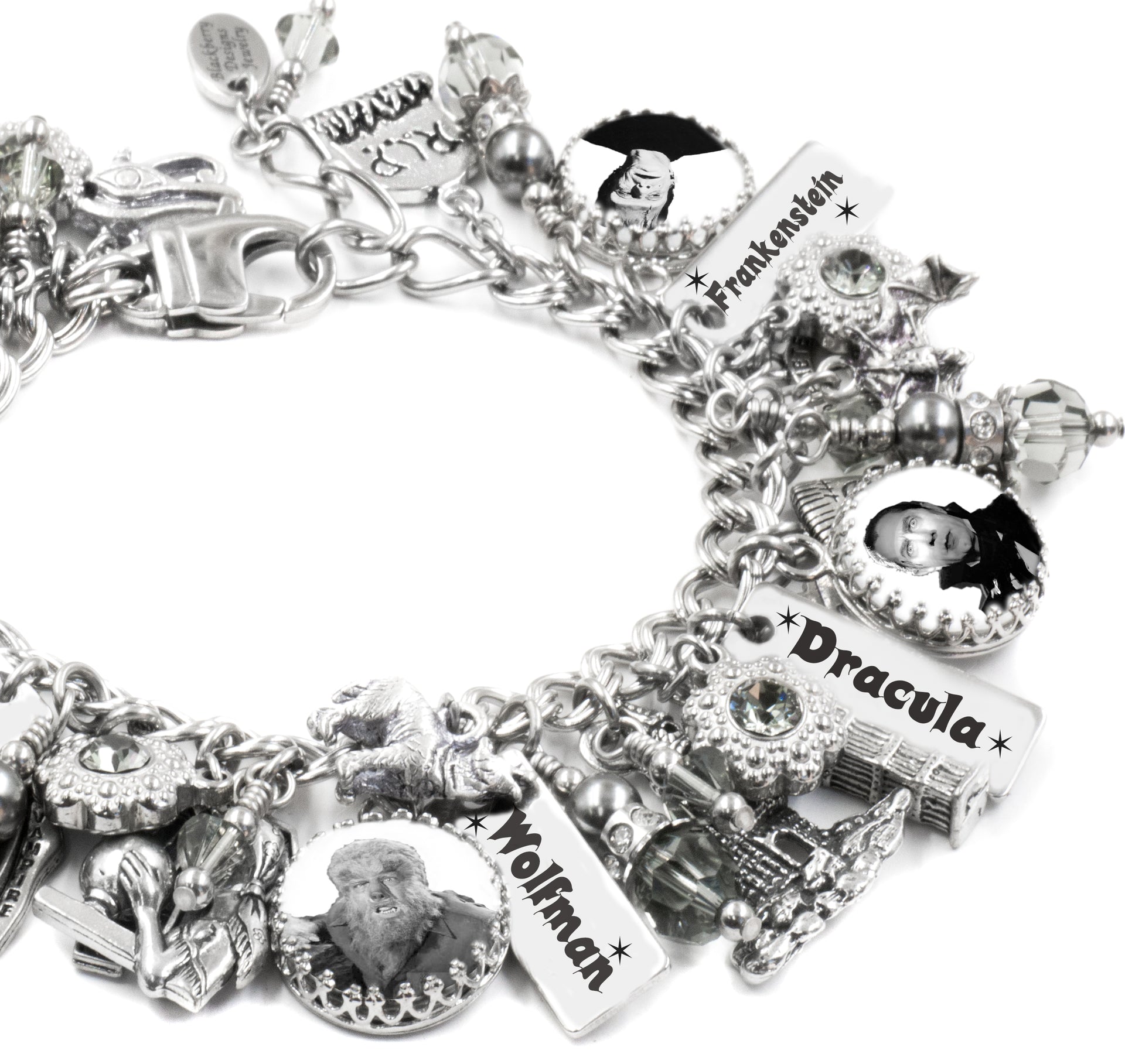 monsters bracelet, dracula, mummy, frankenstein