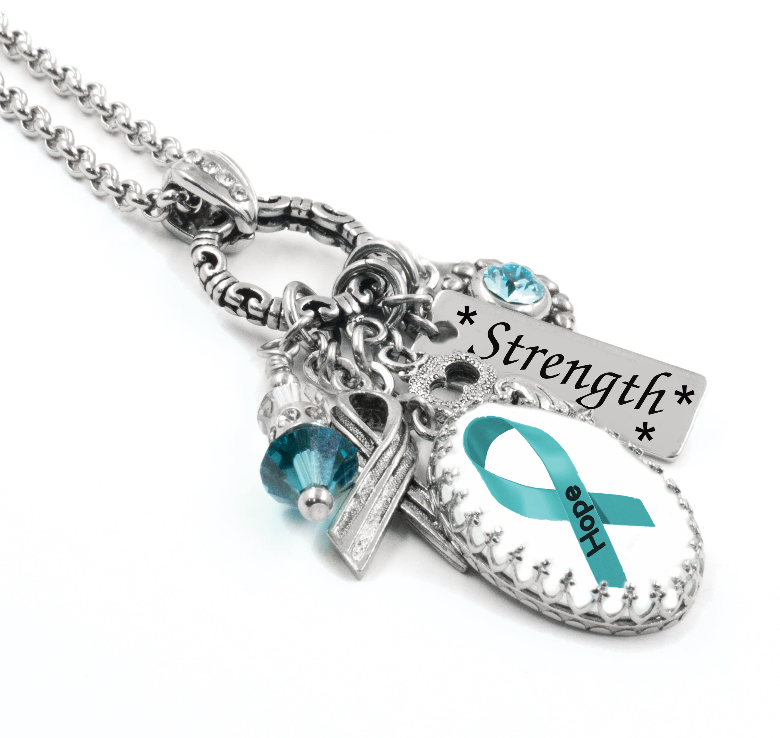 awareness ribbon necklace - cancer ribbon – sciencejewelry1824