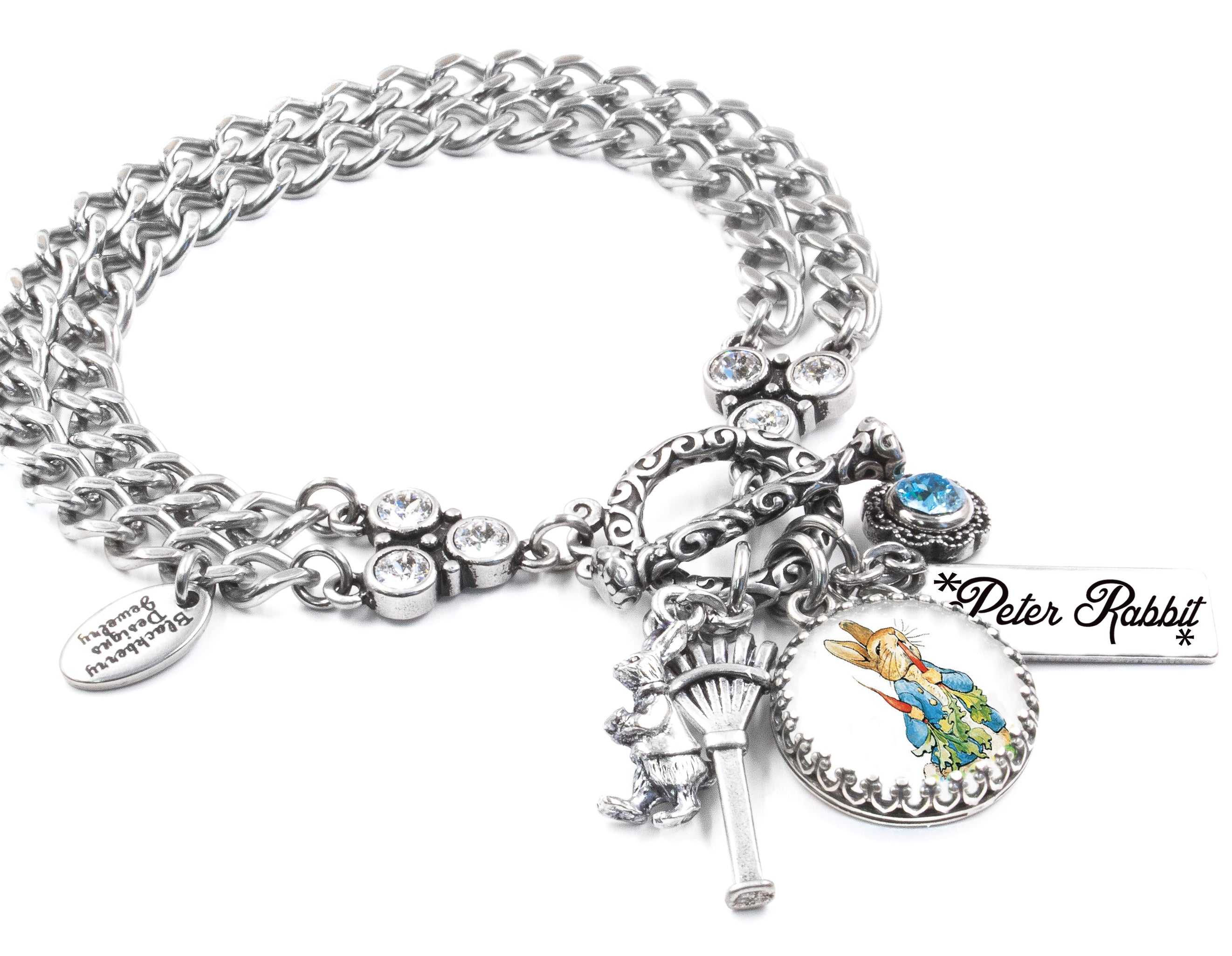 Peter Rabbit Bracelet with Beatrix Potter with Charms and