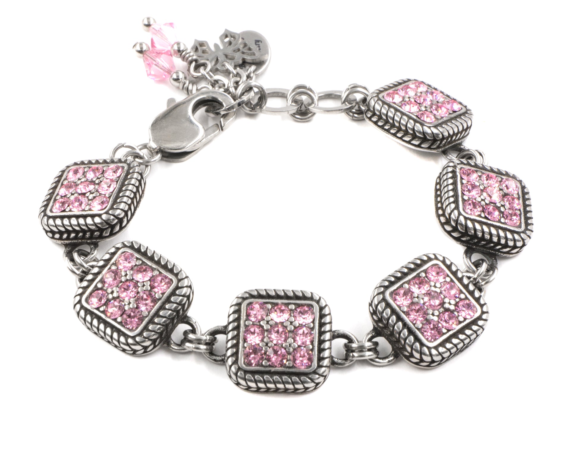 pink pave crystal bracelet