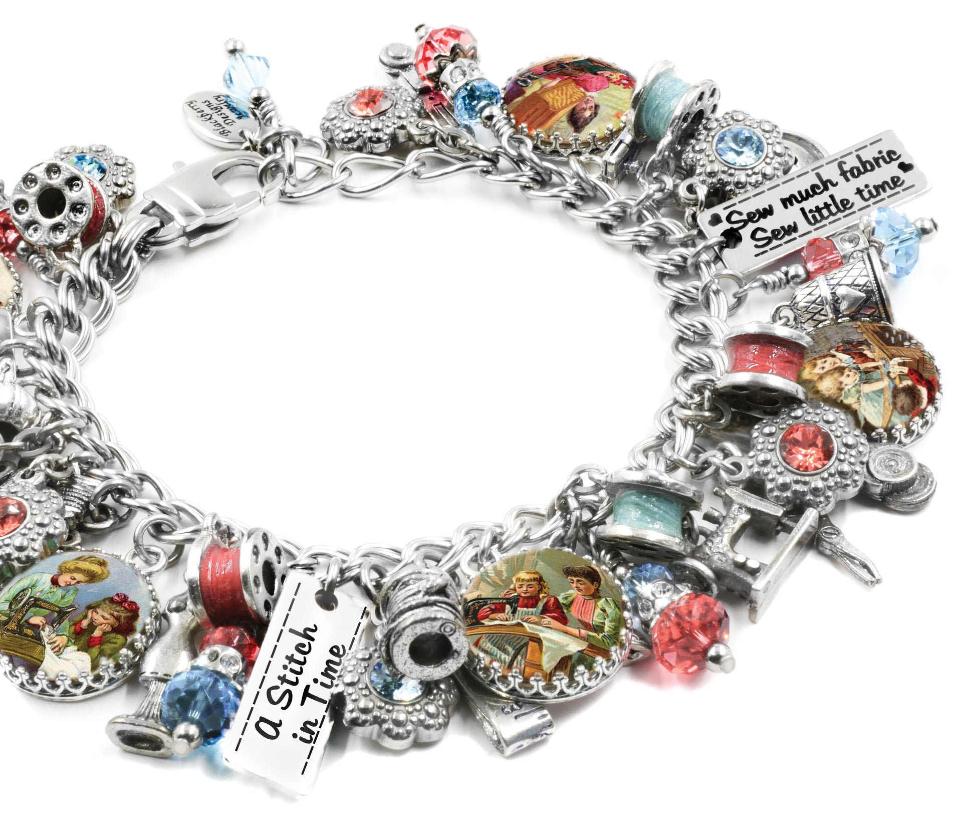 Stainless Steel Bracelet With Photo Charms, Picture Charm for