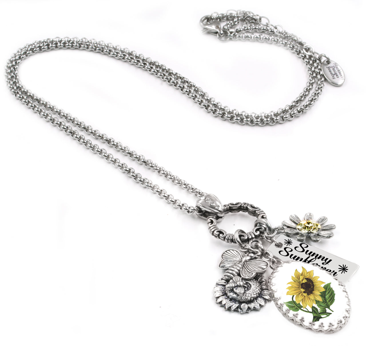 Sunflower Necklace Austrian Crystals